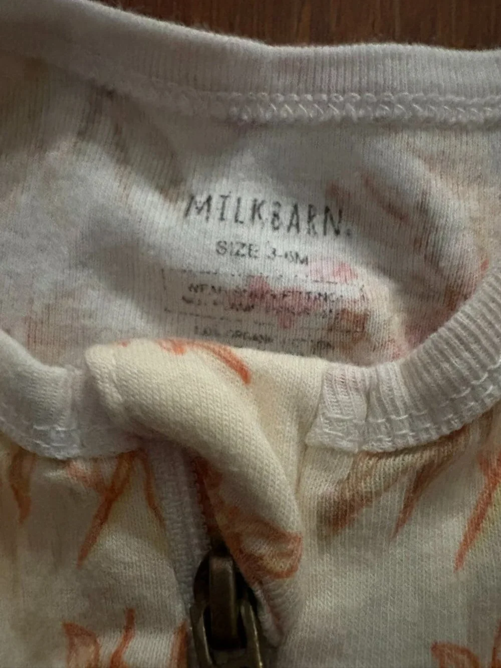 Milk Barn floral organic cotton sleeper, size 3-6 months